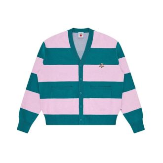 Icecream Cones & Bones Gestreepte Gebreide Cardigan - Heren - Vesten - Veelkleurig - L - Katoen - Truien & Vesten