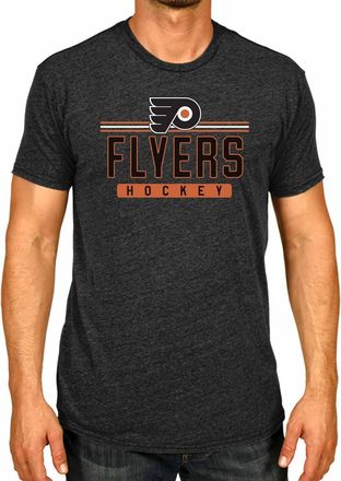 Wright & Ditson Adult NHL Heather Charcoal True Fan Hockey T-Shirt - Tagless Cotton Polyester Blend - Ultimate Comfort, Philadelphia Flyers - Charcoal, S