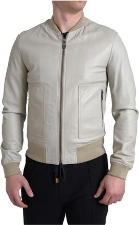 Dolce & Gabbana Blazers - Heren - Leren en Su&egrave;de Jassen - Beige - M - Leer - Jassen