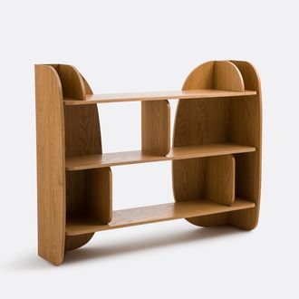 La Redoute Interieurs Lage boekenkast met 8 nissen, eikenfineer, Gorman