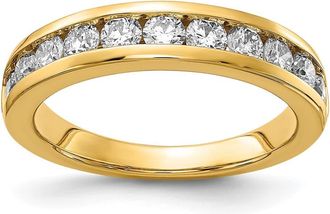 Diamond2Deal 14k Gold Lab Grown Diamond Wedding Band Ring 1Ct Clarity- VS Color- D-E