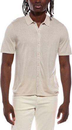 Autumn Cashmere Button Down Contrast Linking Cashmere-Blend Shirt