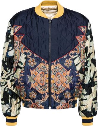 Pierre-Louis Mascia Navy Blue Bomber Jacket Baseball Collar