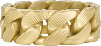 Fossil Unisex Harlow Linear Texture Chain Gold-Tone Stainless Steel Band Ring