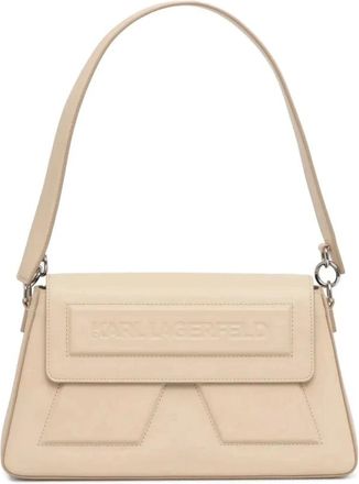 Karl Lagerfeld Tassen, Dames, Beige, ONE Size, Shoulder Ikon Relief Logo