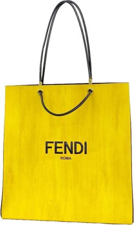 Fendi Yellow Leather Tote Bag (Pre-Owned)