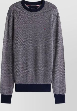 Tommy Hilfiger herringbone crew neck long sleeve sweater