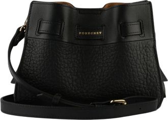 Pourchet Tassen, Dames, Zwart, ONE Size, Leer, Kleine zwarte schoudertas