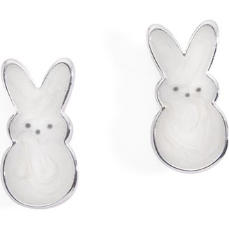 Alex and Ani Peeps Pearlized Bunny Stud Earrings in Silver at Nordstrom