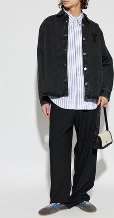 Ami Oversize Denim Jacket, Mens, Black