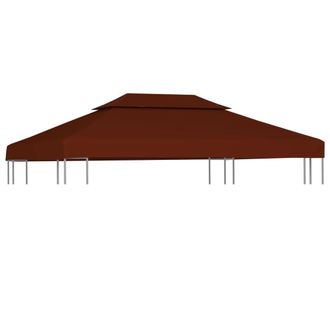 Berkfield Home 2-Tier Gazebo Top Cover 310 g/m &sup2; 4x3 m Terracotta in Brown