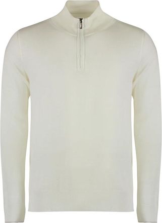 Moorer Geribbelde wollen coltrui - Heren - Coltruien - Wit - XL - Wol - Truien & Vesten