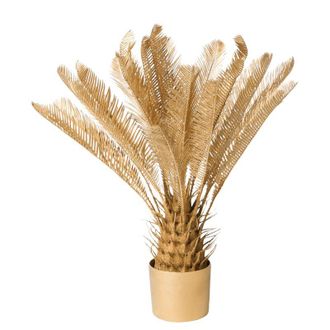 Beliani Planta Artificial En Maceta De Material Sint&eacute;tico 70 Cm Palmera Accesorio Interior Dorado Areca Palm