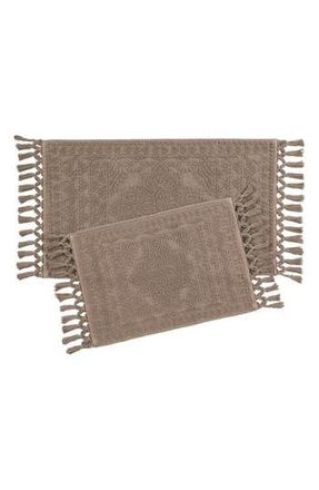 French Connection Nellore Fringe 2-Piece Bath Rug in Light Brown at Nordstrom Rack