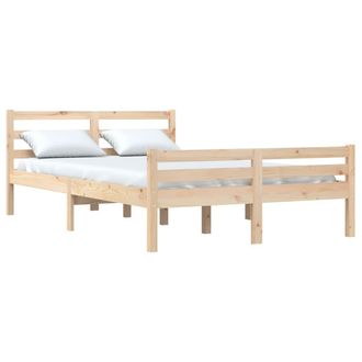 vidaXL Estructura De Cama Sin Colch&oacute;n Madera Maciza 140x190 Cm Vidaxl