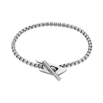 Diesel Pulsera con cierre de cadena y logo D - Accessories - Hombre - Gris - ONE SIZE
