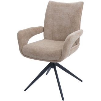 Hhg Hhg - Nunca Usado] Silla De Comedor 273, Silla De Cocina, Giratoria Con Retorno Autom&aacute;tico, Tejido/textil Chenilla (310 G/m&sup2;) &Ouml;ko-tex, Marr&oacute;n Rojizo