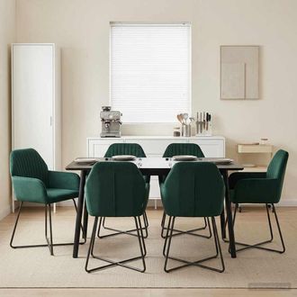 vidaXL Vidaxl Sedie Da Pranzo 4 Pz Velluto Verde Scuro 55 X 50 X 84 Cm