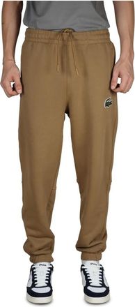 Lacoste Beige Unisex Trainingsbroek Met Relaxte Pasvorm - Heren - Sweatpants - Groen - S - Katoen - Broeken