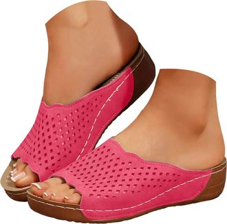 Generic Summer Wedges Shoes Women Slippers Bohemian Sandals Fashion Soft Breathable Insole And Non Slip Rubber Outsole Womens Sandals (8.5)