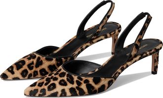 Veronica Beard Caroline-2 High Womens Heels Brown Leopard : 6.5 M, Leather