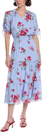 CeCe by Cynthia Steffe Cece Ruched Smocked Waist Tiered Midi Dress