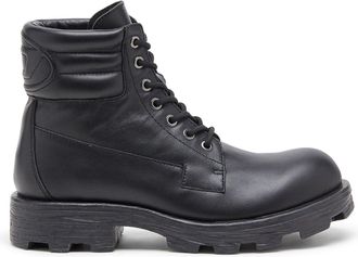 Diesel D-Hammer - Combat boots in leather - Boots - Man - Black