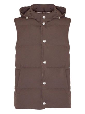 Eleventy Gilet met capuchon - Bruin