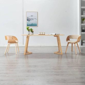 vidaXL Vidaxl - Sedia da Pranzo in Legno Piegato e Similpelle Crema