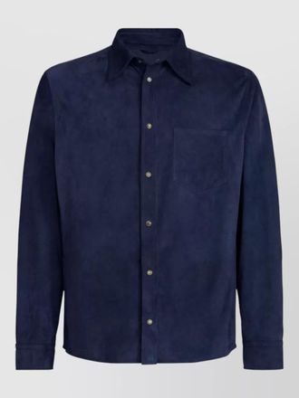 Brunello Cucinelli suede long-sleeve shirt