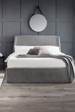 Julian Bowen Frida Upholstered Ottoman Storage Bed in Grey | Size: Double