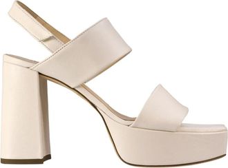 H&ouml;gl Hoogwaardige Leren Hoge Hak Sandalen - Dames - Sandalen met hakken - Wit - 41 1/2 EU - Leer - Schoenen