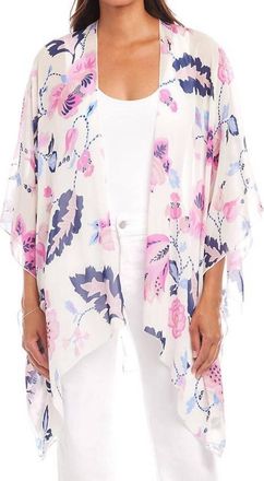 Karen Kane Open Front Jacket In Tea Rose Vine