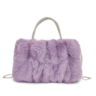 Generic Womens Plush Bags Plush Bag Women Cloud Shaped Velvet Handbag Exquisite Soft Sparking Chain Crossbody Design Tote Bags(Purple)