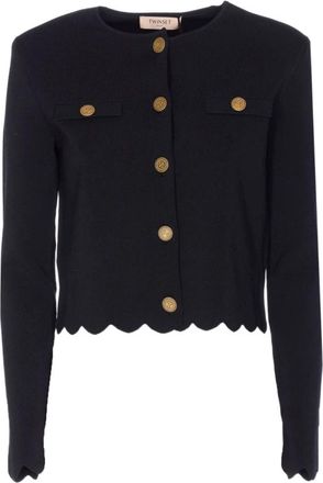 Twinset Jurk - Dames - Vesten - Zwart - XL - Nylon - Truien & Vesten