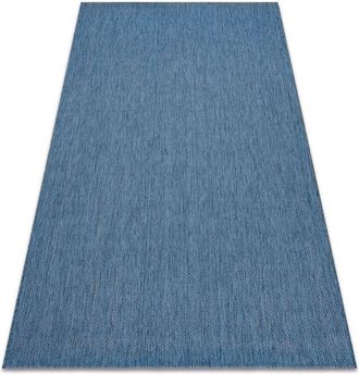 RugsX Rugsx - Carpet flat 48663/330 sisal - blue plain blue 160x230 cm