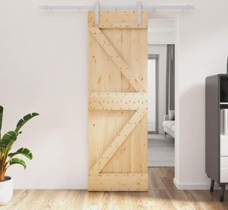 vidaXL Vidaxl - Puerta Corredera Con Herrajes Madera Maciza De Pino 70x210 Cm