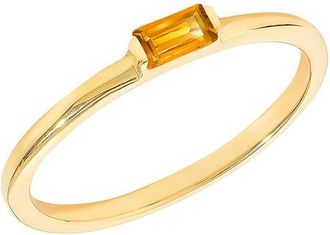 Tiramisu 14K Over Silver 0.12 Ct. Tw. Madeira Citrine Solitaire Ring