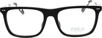Polo Ralph Lauren Black Rectangle Full Rim Eyeglasses - Brown