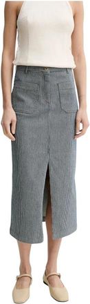 Sessun Uptay Midirok met Meerdere Zakken - Dames - Midirokken - Blauw - M - Katoen - Rokken
