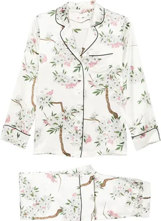 Olivia Von Halle Floral-print Silk Pajamas