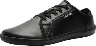 Generic Couple Style Mens and Womens Solid Color Strap Casual Shoes Large Size Barefoot Shoes Wide Last Sports Casual Shoes (Black, 4.5)-3