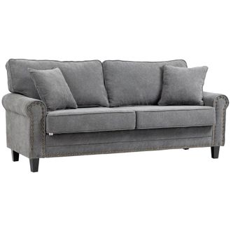 HOMCOM Sof&aacute; 3 plazas 196x80.5x89 cm gris