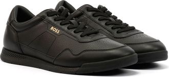 HUGO BOSS Titanium Leren Heren Sneakers Zwart