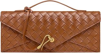 JW PEI Celeste Woven Faux Leather Envelope Top Handle Bag in Brown at Nordstrom
