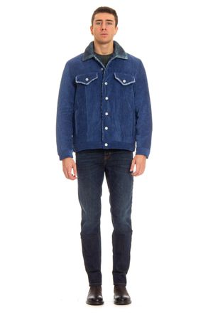 Roberto Collina Denim Trucker with Bear Lining