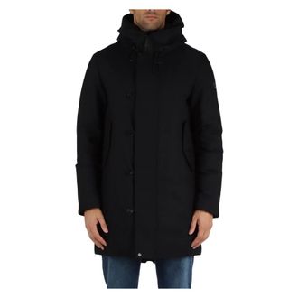 Peuterey Hooded Parka Jacket with Down Padding - male - Peuterey - Down Jackets - Blue - XL - Jackets