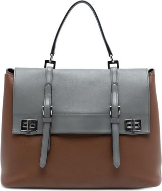 Prada Pre-owned Prada Large Bicolor City Calf Double Flap Satchel NG7LE6R7UC23PPND