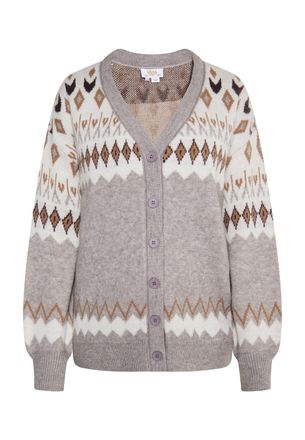 Usha Gebreid vest Dames Grijs Veelkleurig