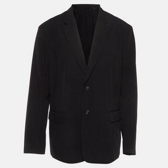 Emporio Armani Black Stretch Crepe Regular Fit Blazer